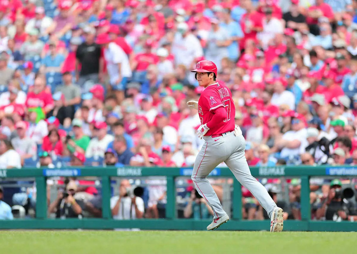 【画像・写真】＜フィリーズ・エンゼルス＞5回、適時打を放つ大谷（撮影・光山　貴大）