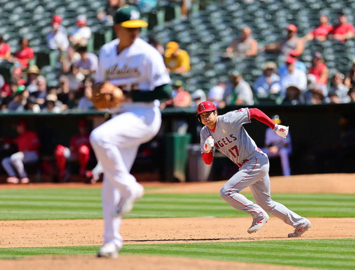 【画像・写真】大谷翔平　2試合連続“マルチ四球”に観客ため息　3連戦6個目四球、今季20個目の盗塁成功も