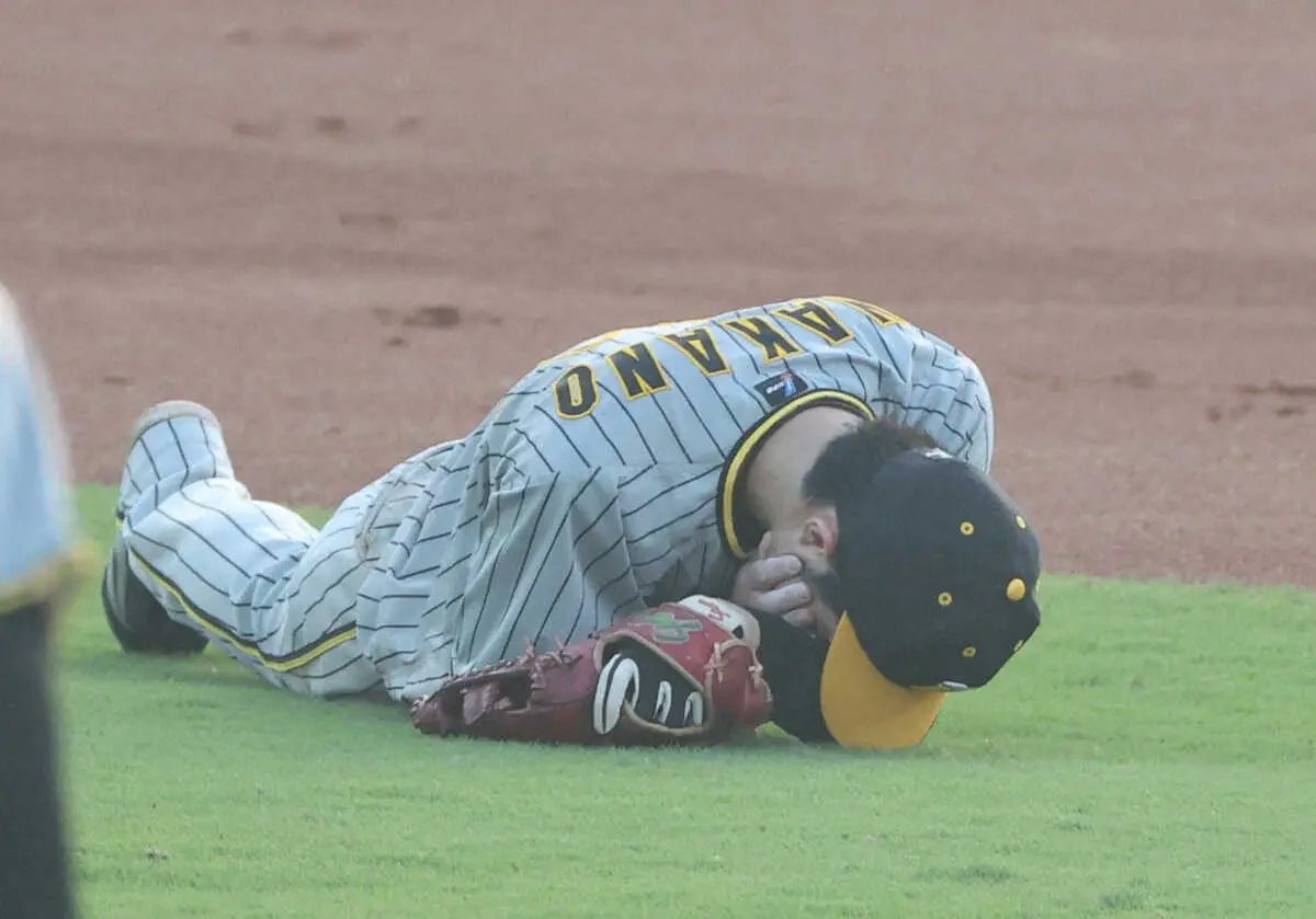 【画像・写真】阪神・中野ヒヤッ　イレギュラーが顔面直撃も大事には至らず　