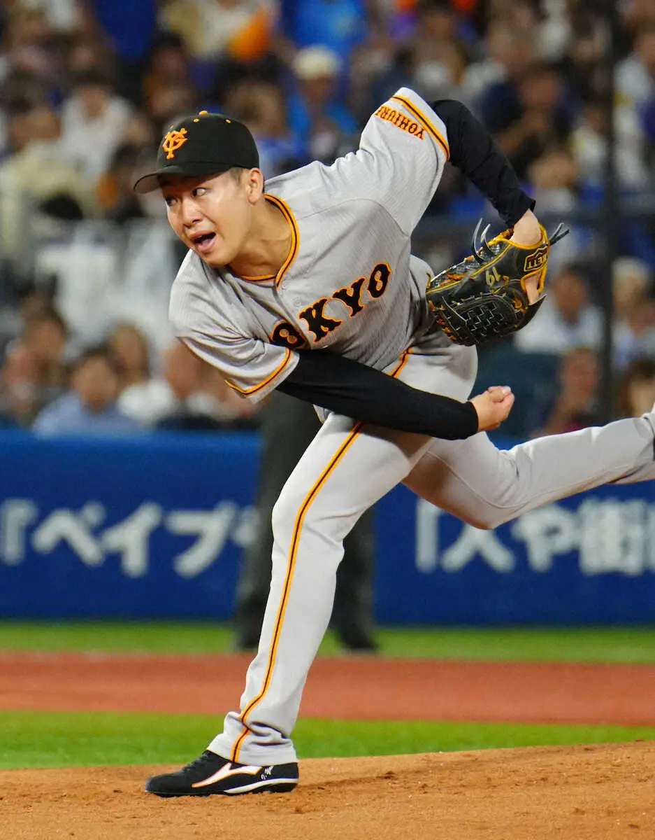 【画像・写真】巨人・山崎伊織が59日＆12打席ぶり安打にビッグスマイル！　快音に続いて45日ぶり10勝目なるか