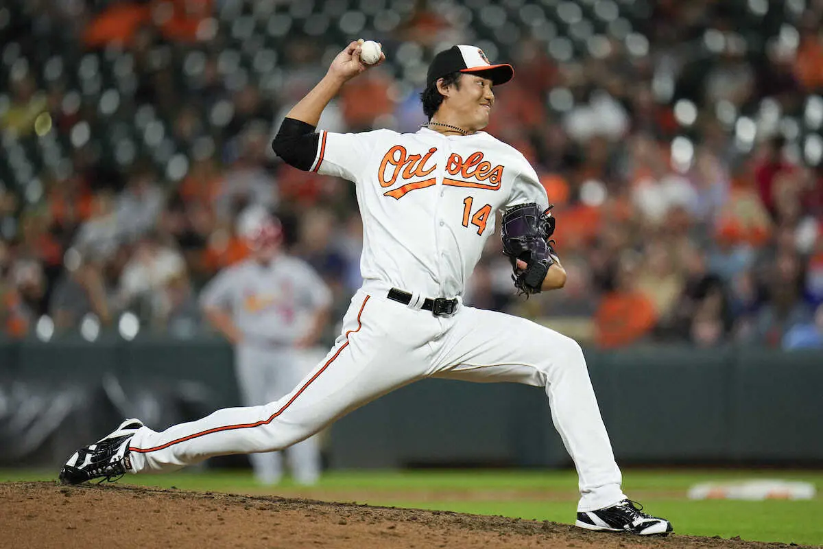 【画像・写真】ロースター入り当落線上…オリオールズ・藤浪　地区Sを前にブルペンで投球