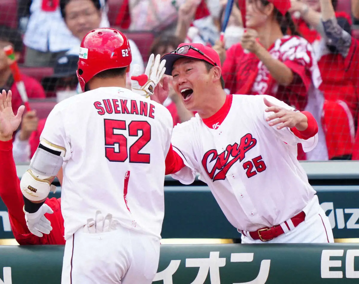 【画像・写真】広島・末包昇大　新井采配ズバリ！今永撃ち代打弾「最高の結果」特大ソロで貴重な2点目叩き出す