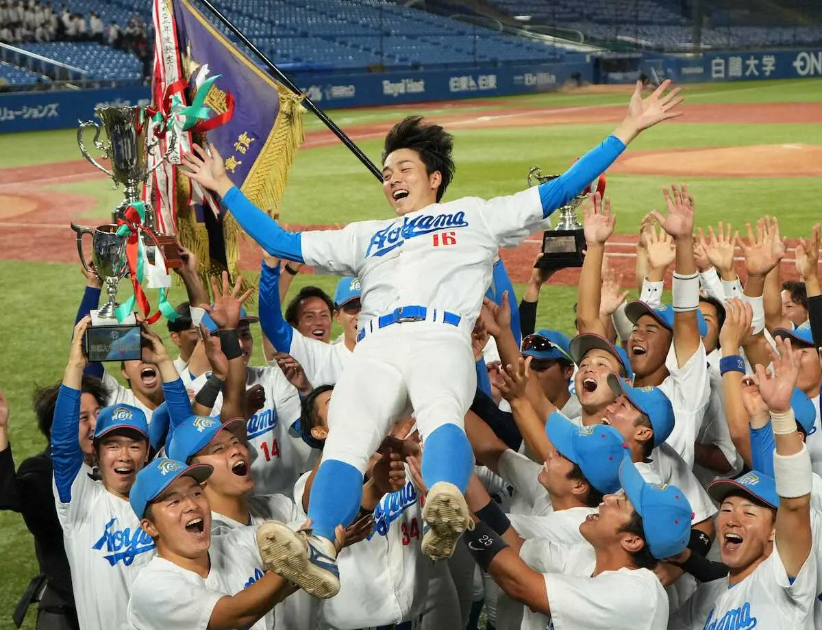 【画像・写真】青学大　17年ぶり連覇！常広　5安打1失点完投勝利、8回から6Kの快投