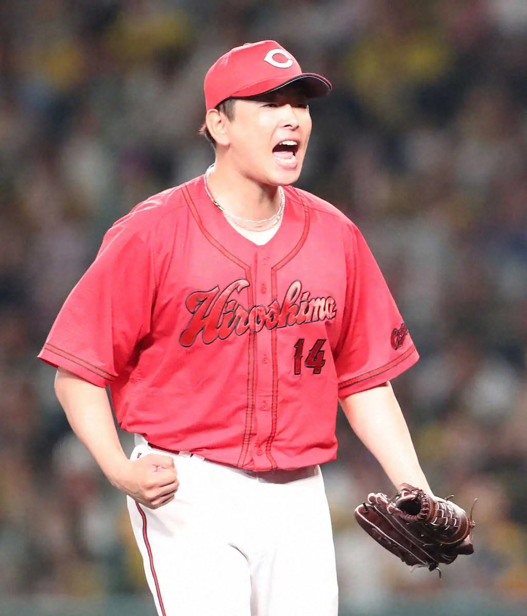 【画像・写真】ピンチで吠えた！広島・大瀬良は7回3安打1失点　失策からみ失点も魂の80球で勝ち越し許さず