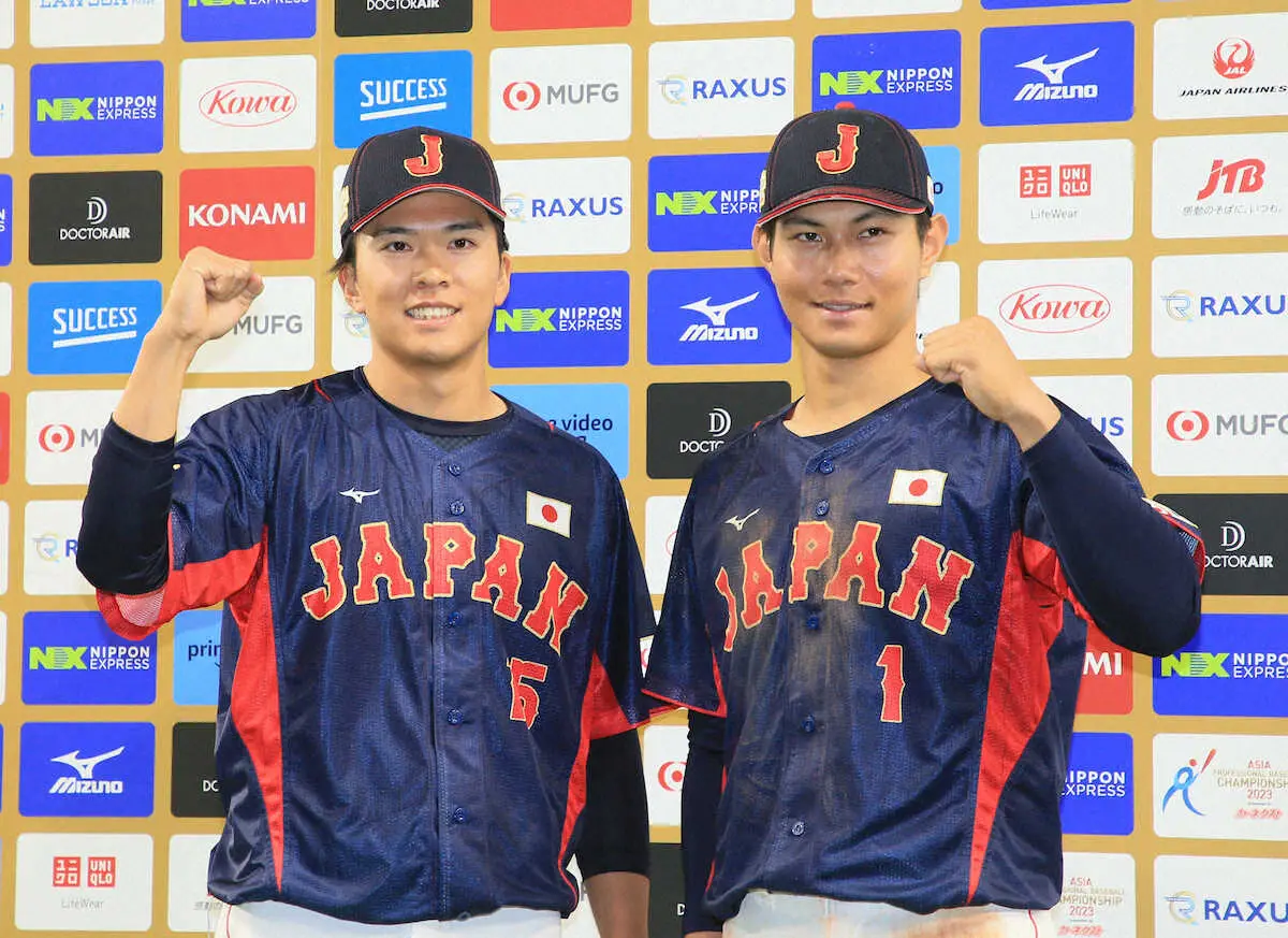 【画像・写真】侍J　3安打2打点5出塁の藤原は2試合出場なく「やってやるぞという気持ち」「結果になって良かった」