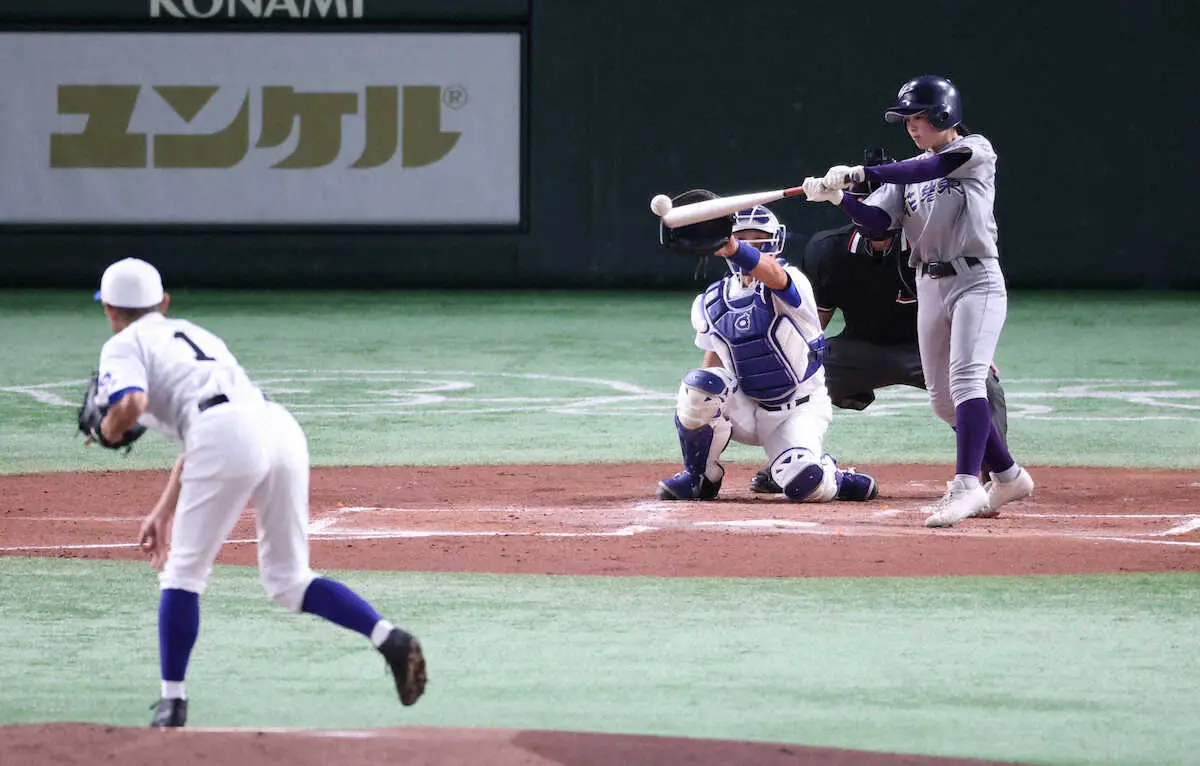 【画像・写真】高校野球女子選抜　「大谷マシン」で打撃鍛えた花巻東・末木が2回に三塁打　「結果を残せて良かった」