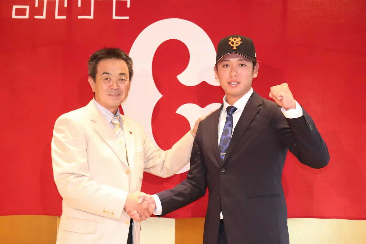 【画像・写真】巨人ドラ5又木が仮契約　強みは動じないメンタル「先発で2桁勝てるような投手に」背番46