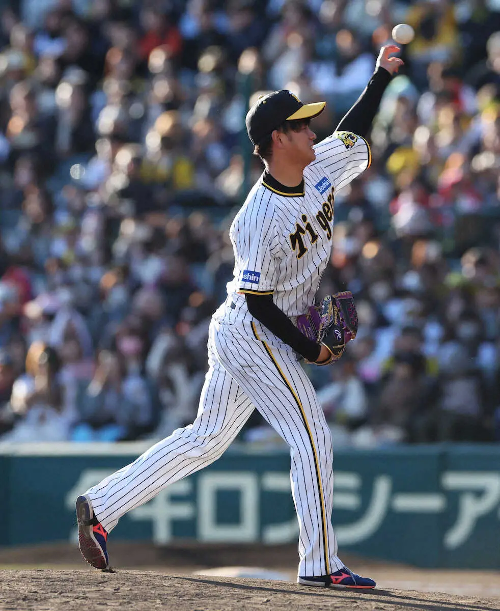 【画像・写真】手術リハビリ中の阪神左腕・高橋がファン感謝デーで甲子園復活！軟式球2球投げ、ファンどよめく
