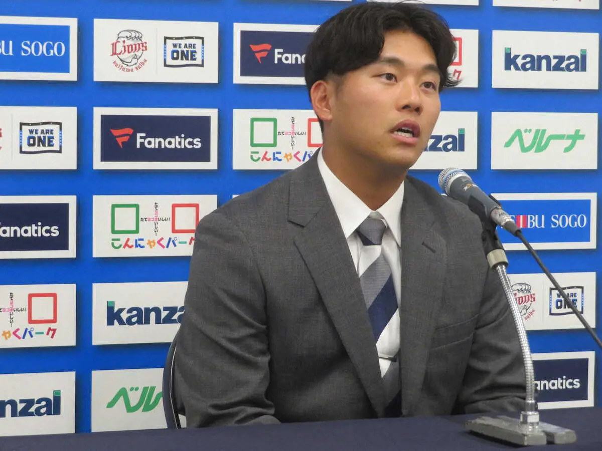 【画像・写真】西武・蛭間　600万円増でサイン　同期の侍メンバーから刺激「自分もいつかはあの舞台に」