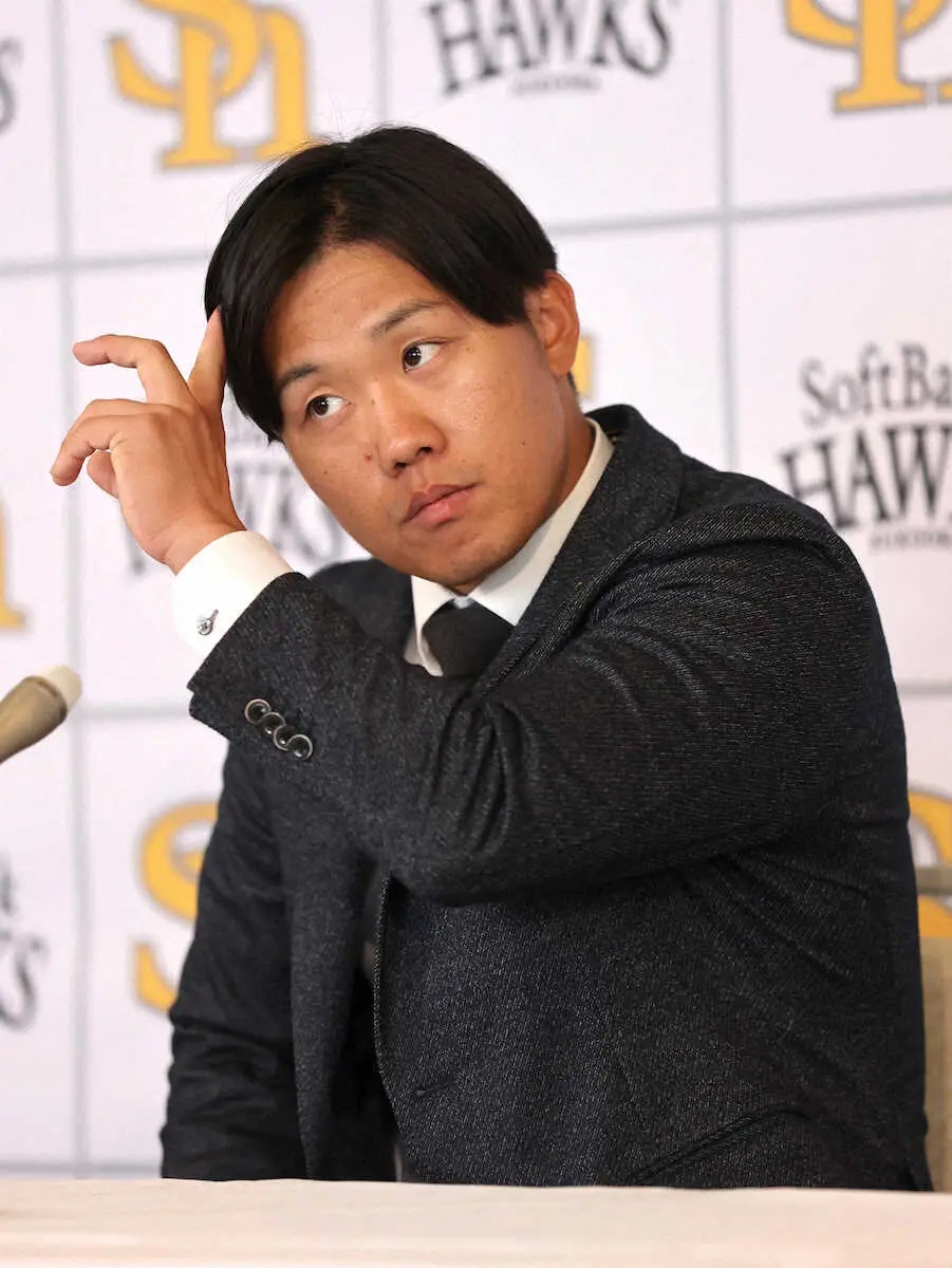 【画像・写真】ソフトバンク・海野「1軍スタメンで30試合以上」　100万円減の1200万円で契約更改