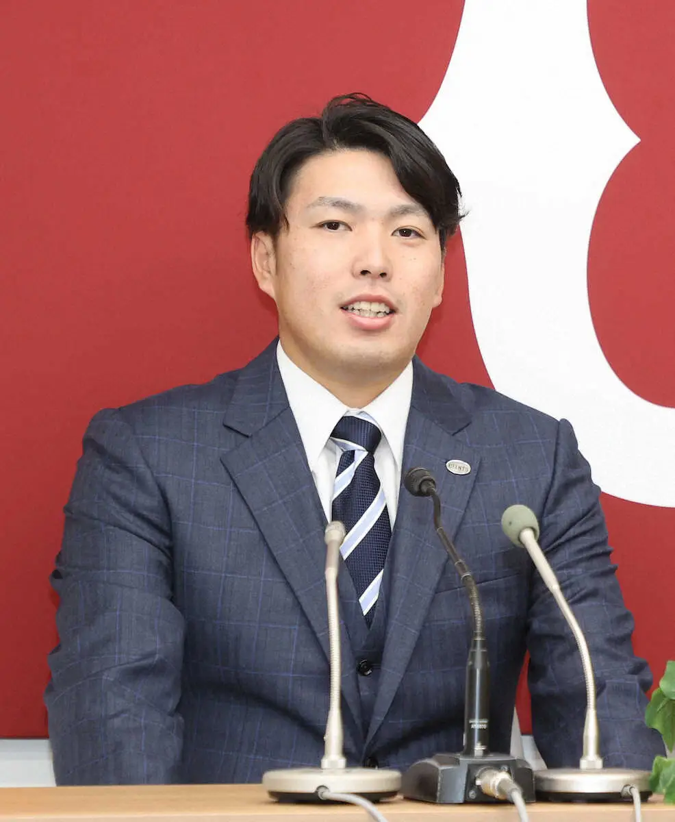 【画像・写真】現役ドラフトで巨人加入の馬場が入団会見　阪神戦に闘志「タイガースのことはよく分かっている」