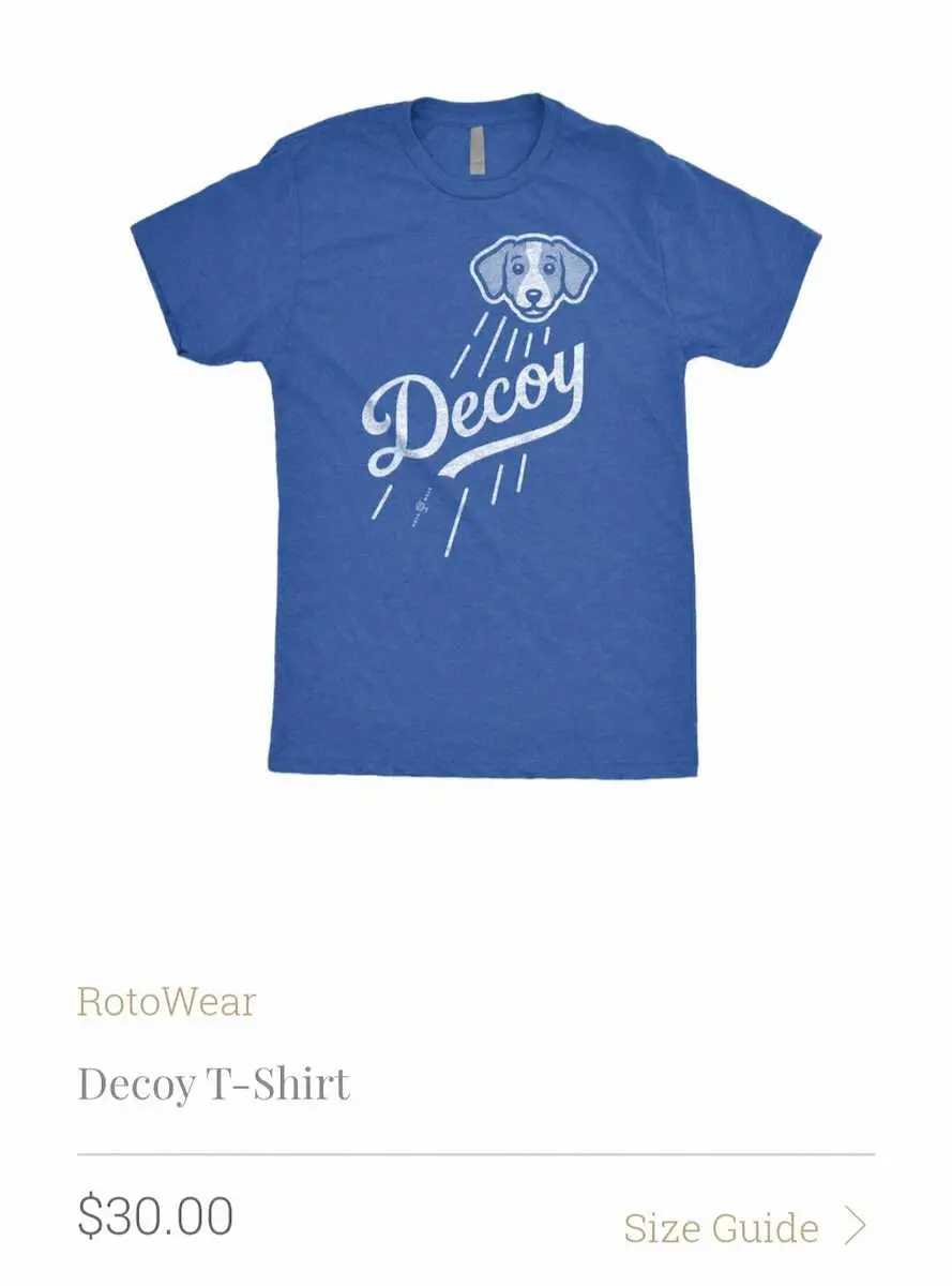 Decoy デコイ (デコピン) Tシャツ 大谷翔平愛犬シャツ 米国正規品［S］別サイズも販売中です