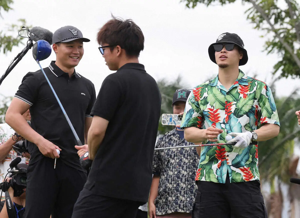 【画像・写真】阪神V旅行　球団コンペに佐藤輝、村上、梅野、森下ら参加　岡田監督「難しいどころちゃうわ」