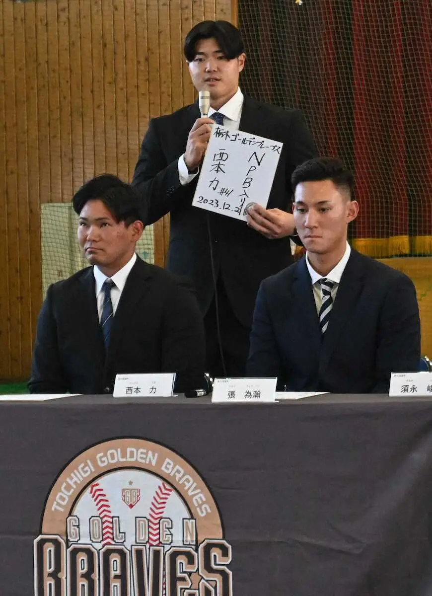 【画像・写真】東都3部の豪腕、帝京平成大・西本力はBC栃木入り　目標は「NPB入り」と入団会見で宣言