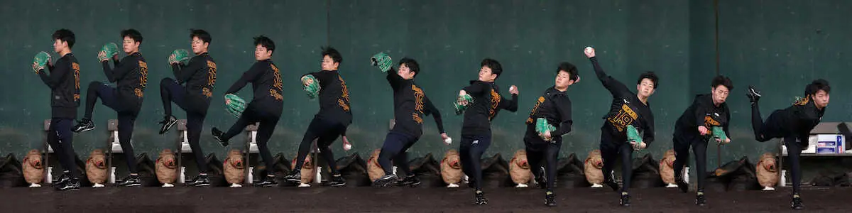 【画像・写真】阪神ドラ1下村が初ブルペン「いい緊張感で投げられた」　鈴木啓示氏は「将来性を感じさせる」