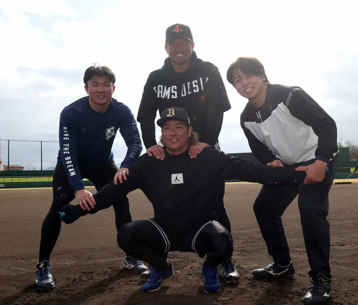 【画像・写真】オリ・茶野&池田が頓宮からの学び胸に外野の定位置争いへ　合同自主トレに池田「すごくいい時間」