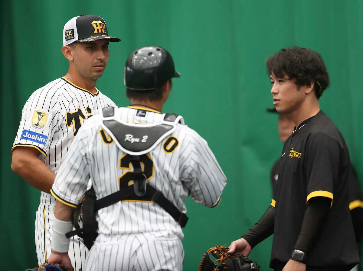 【画像・写真】阪神新助っ人・ゲラ　3度目ブルペン入りで梅野と初共演「“カットもツーシームもいい”と言ってもらえた」