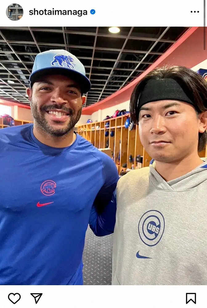 【画像・写真】カブス・今永昇太「英語の先生になってもらいます！」エスコバーとの再会ショットにファン「涙出そう」