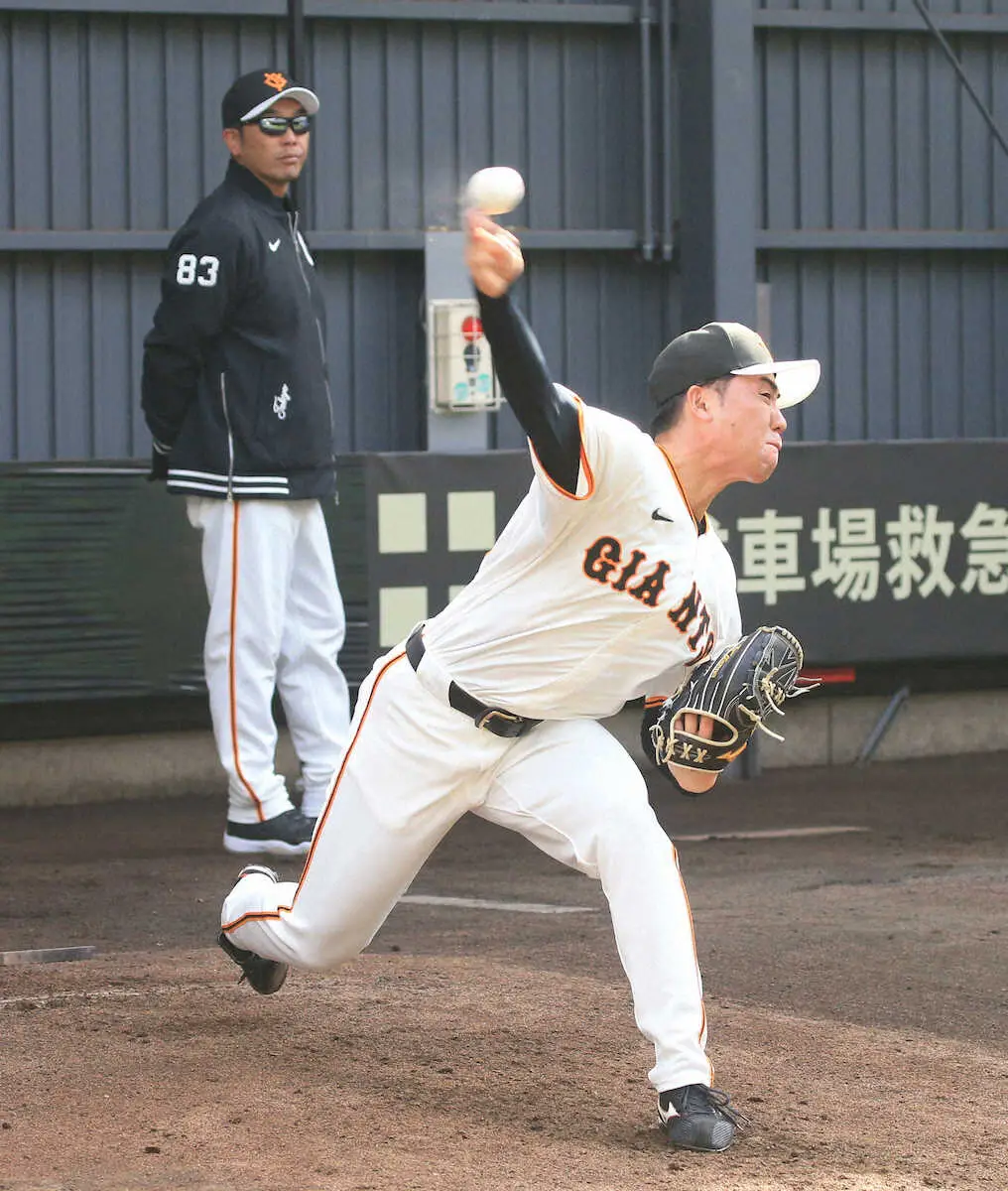 【画像・写真】巨人・松井颯が1軍合流　阿部監督助言でシンカー投げ分け　「シンカーで球速差を」