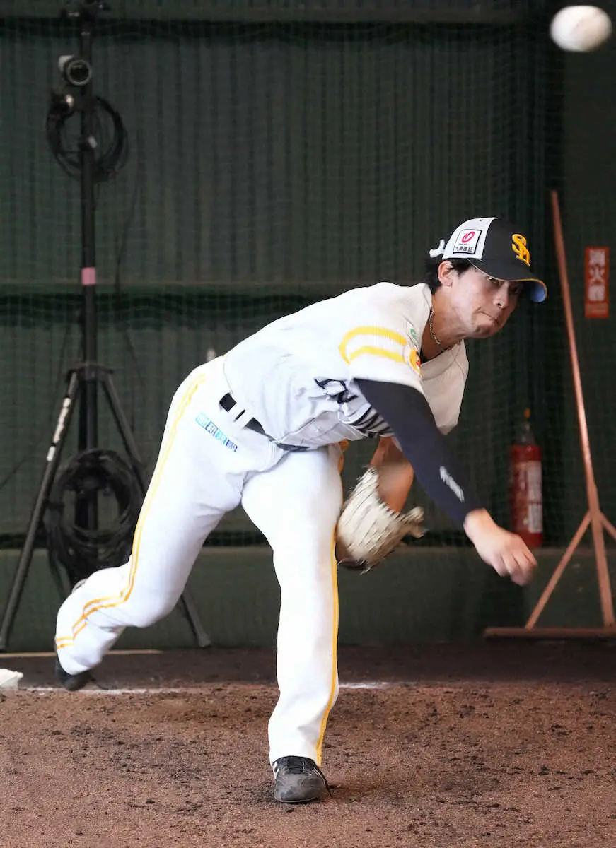 【画像・写真】ソフトB・尾形“サンキュー・スイーパー”でサバイバル勝ち抜く　大谷の映像見て分析