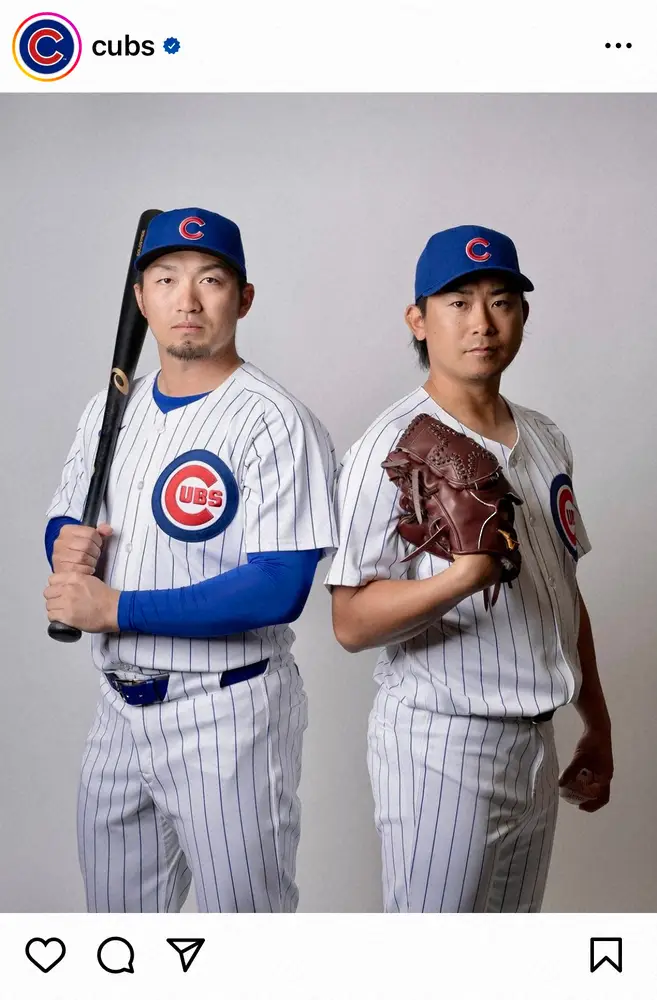 【画像・写真】この2ショット待ってた！カブスSNSが鈴木誠也と今永昇太がユニホームで並ぶ“共闘写真”を公開