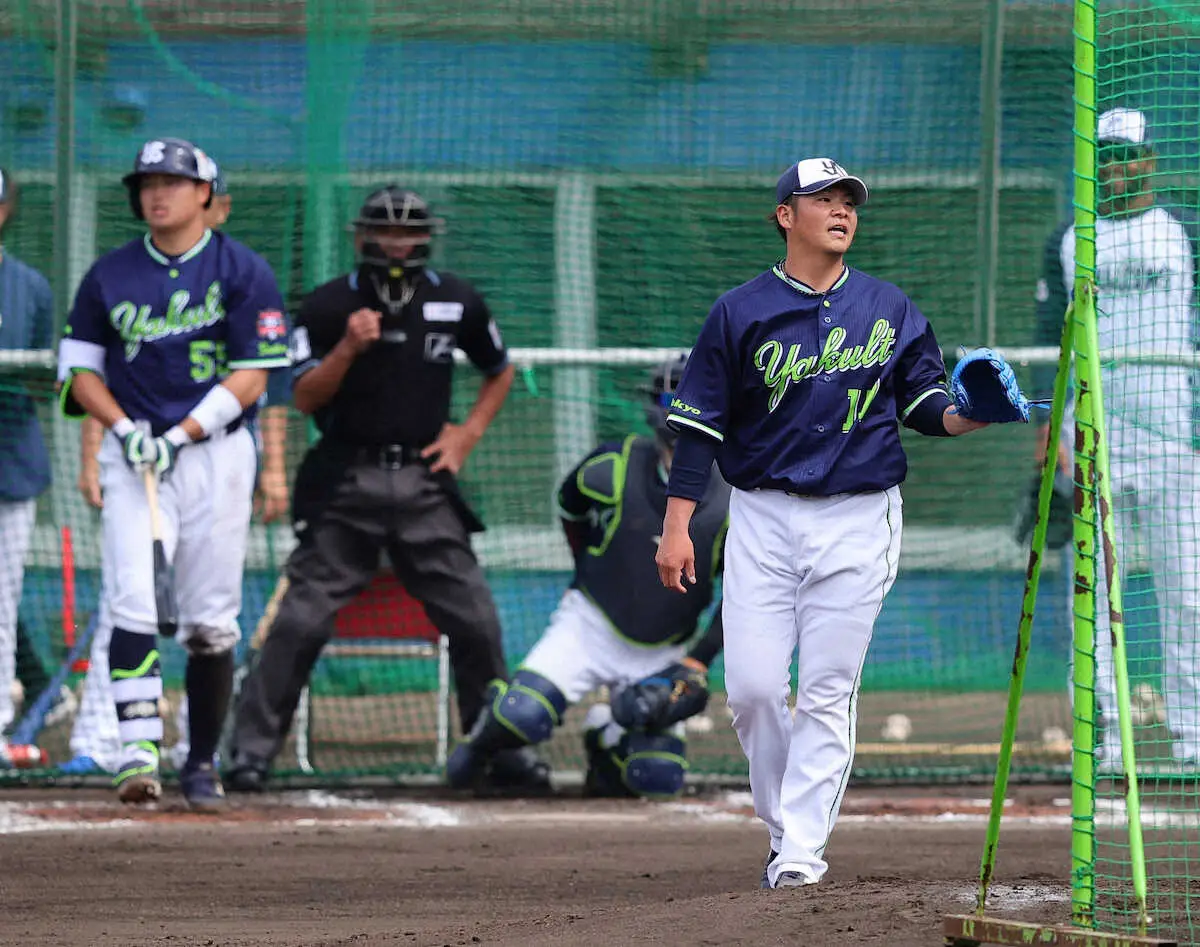 【画像・写真】ヤクルト・清水　守護神へ準備OK　ライブBPで「曲がり球」試投　村上＆オスナのバット折った！
