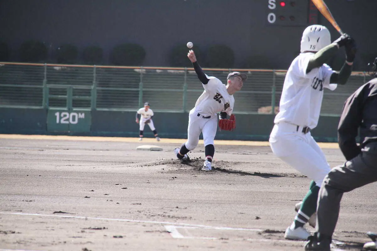 【画像・写真】神戸弘陵・村上　プロ注目の最速152キロ右腕は10球団スカウトの前で3回4失点「緊張もあって…」
