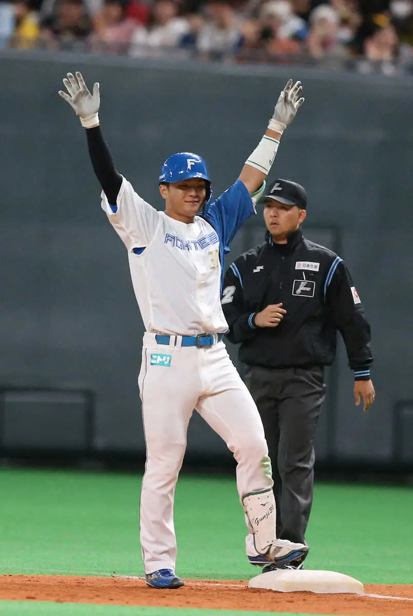 【画像・写真】日本ハム　昨季日本一の阪神に2連勝！3連勝で首位タイ　郡司は逆転2点打でレギュラー獲りアピール