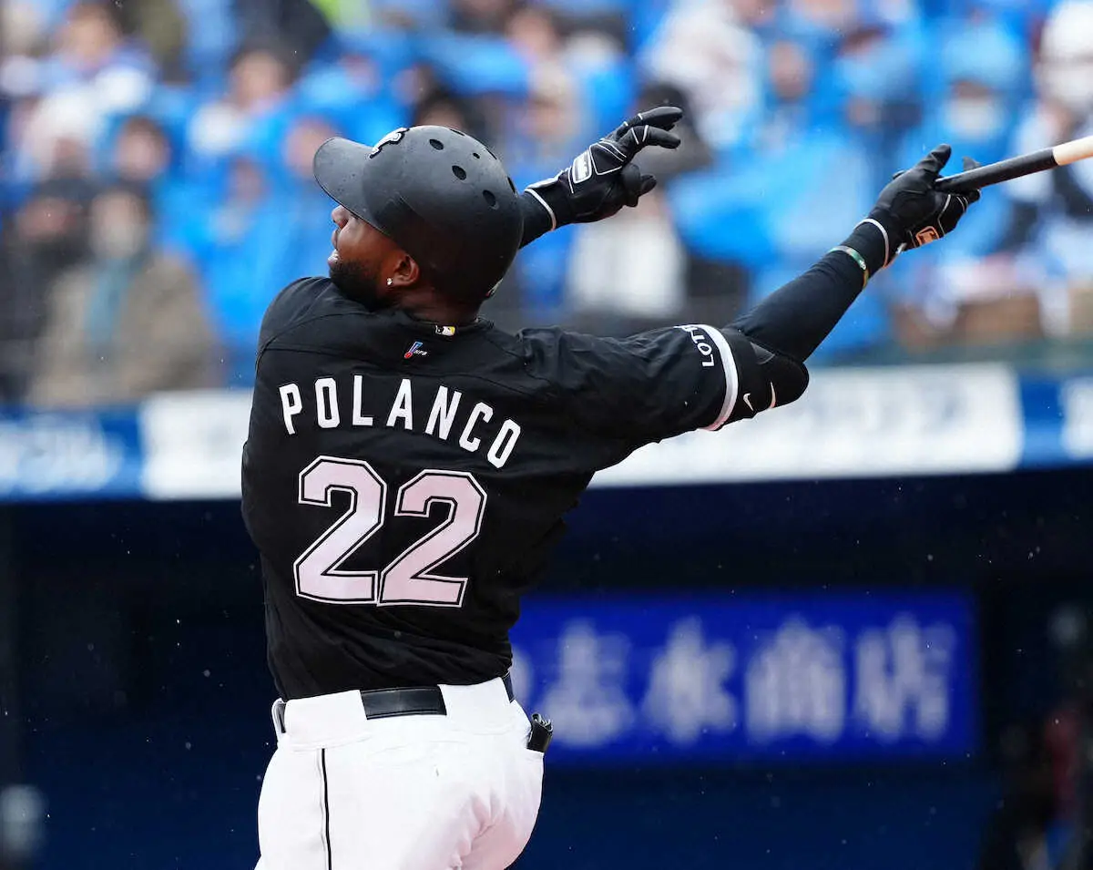 【画像・写真】ロッテ・ポランコ、今季初実戦で無安打も前向き　昨季パ本塁打王「試合に出られてうれしい」