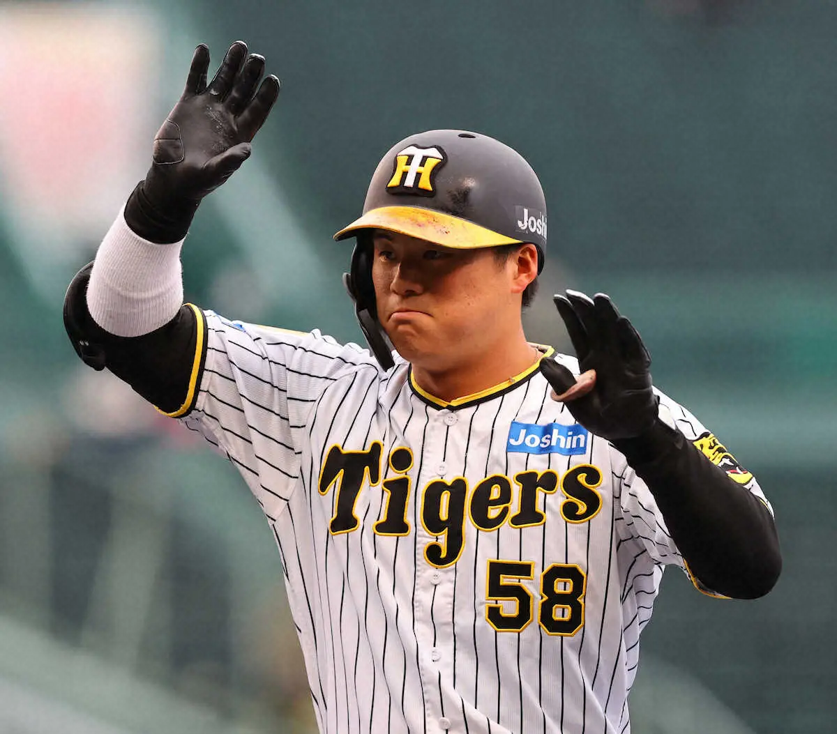 【画像・写真】阪神・前川　開幕左翼へ前進！100周年甲子園初戦で“チーム初安打”　楽天・田中将の宝刀スプリット撃ち