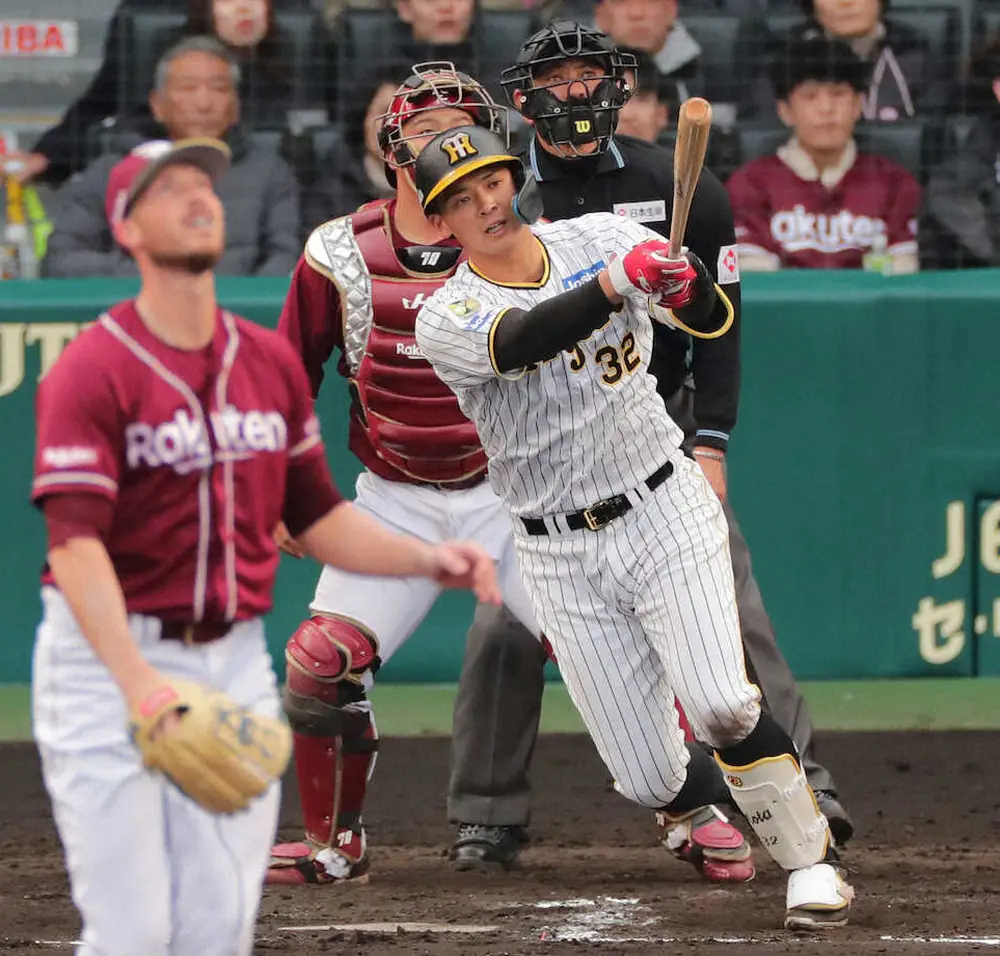 【画像・写真】阪神・井上が開幕1軍生き残りアピール!チーム唯一の2安打「練習から試合をイメージしてやっていた」