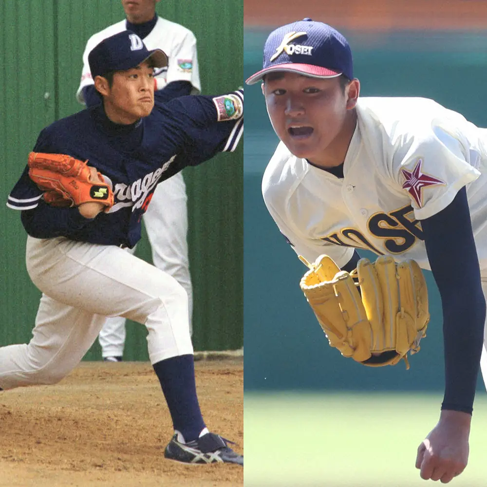 【画像・写真】八戸学院光星の洗平（右）と、現役時代の父・竜也さん