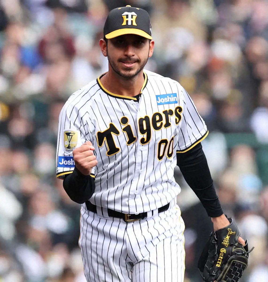 【画像・写真】“ゲラガッツ”？阪神・ゲラが来日最速156キロで空振り三振！右拳握る「ちょっと気持ちが高ぶった」