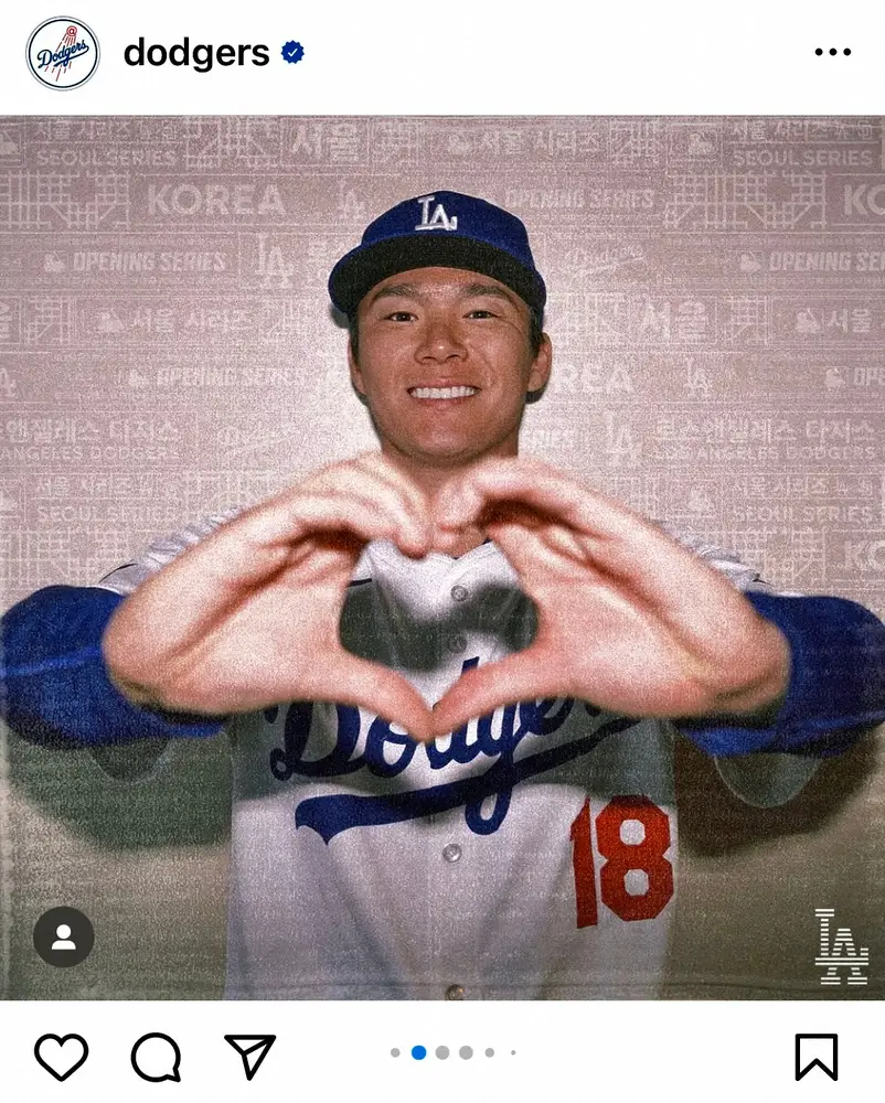 【画像・写真】ドジャースの球団公式インスタグラム（@dodgers）から