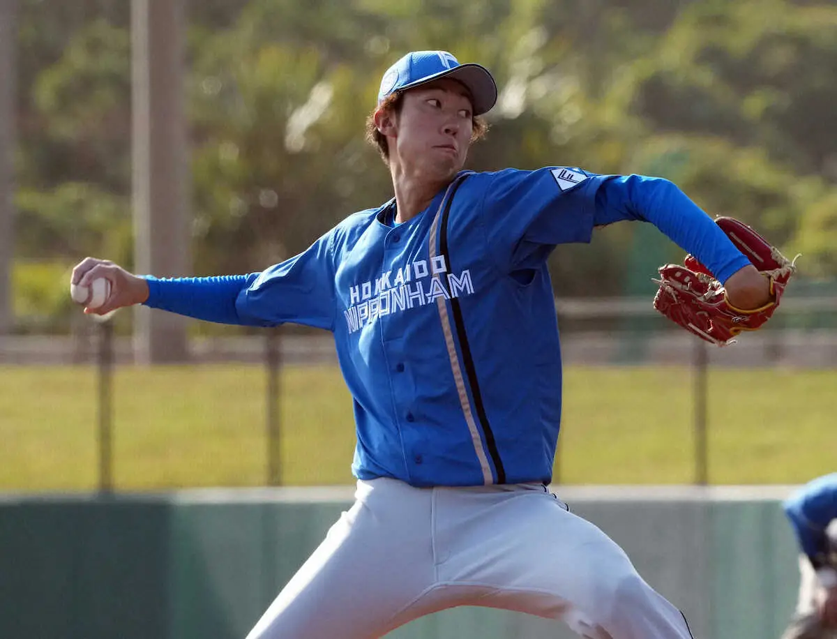 【画像・写真】日本ハム高卒3年目右腕・福島蓮が支配下登録へ　1メートル90の長身から152キロ直球とフォーク武器