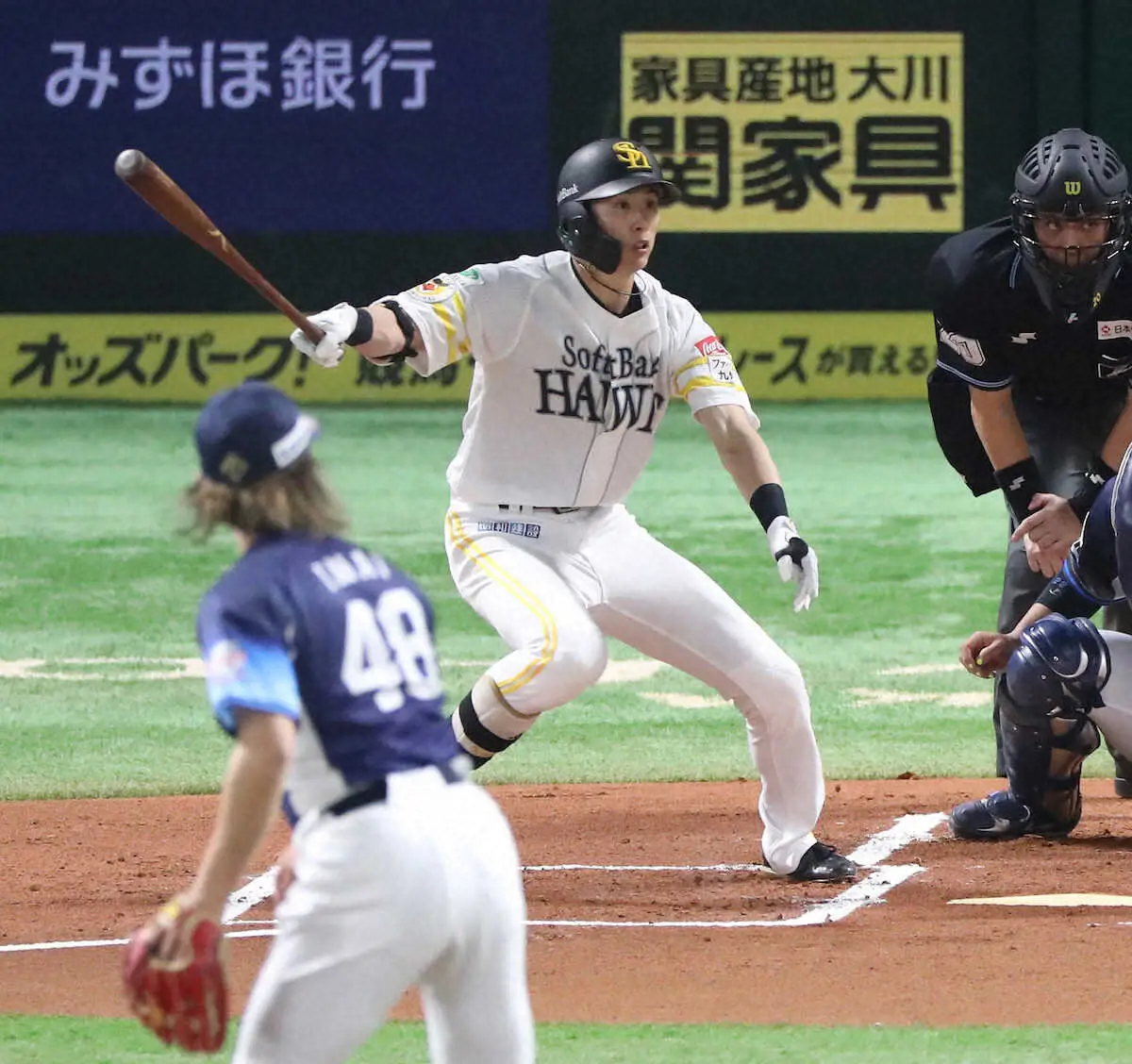 【画像・写真】ソフトバンク周東が「あっという間！」に先制の生還…ファン「おかえり」「100％帰ってくる」