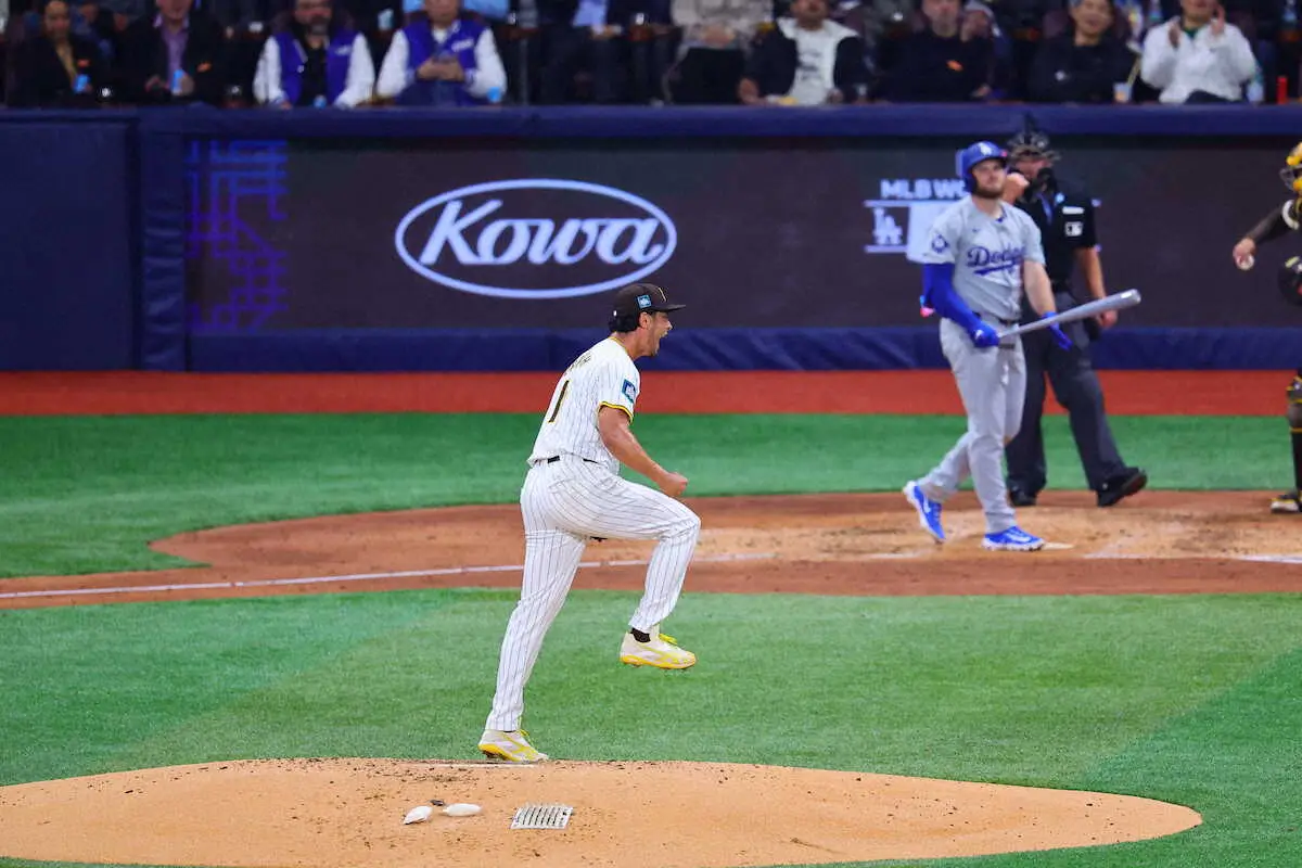 【画像・写真】大谷翔平　ドジャース初安打＆初盗塁が反響「打球も足も速すぎる」　ダルの雄叫びも話題「鳥肌立った」