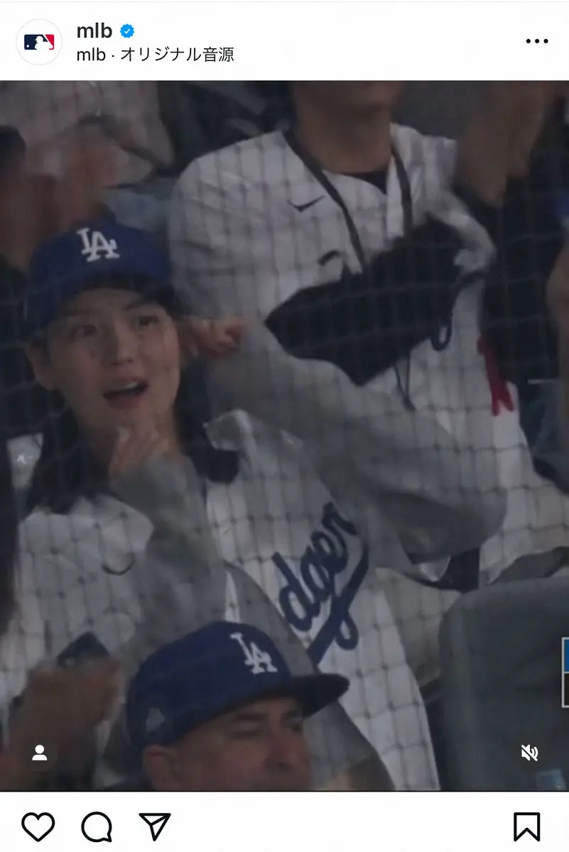 【画像・写真】MLB公式が異例の動画公開、大谷妻・真美子さん「初ヒットの瞬間」　ファン「カワイイ！」「癒された」