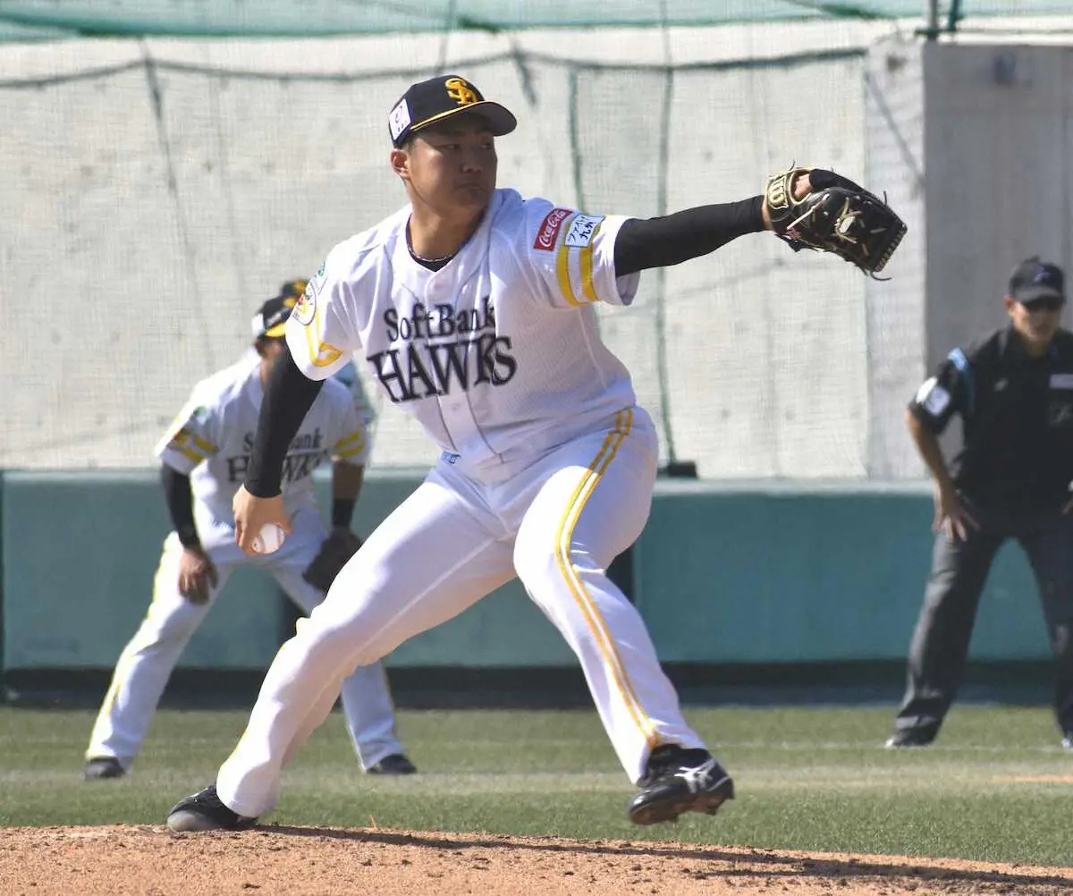 【画像・写真】【筑後鷹】ドラ4村田賢一　2軍開幕戦で6回途中1失点の好投　武器の制球力磨いて1軍先発ローテ食い込む