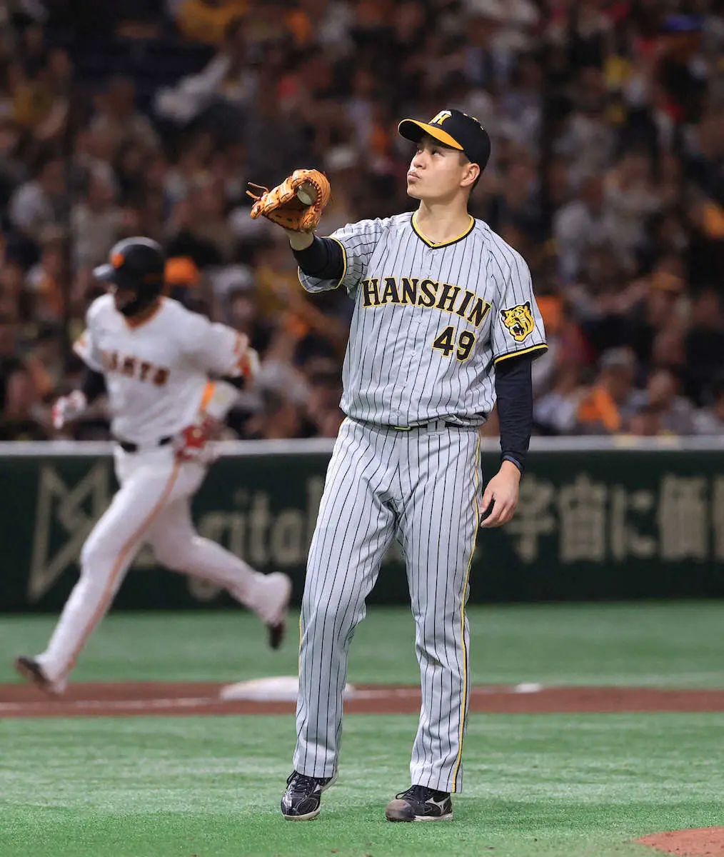 【画像・写真】阪神・大竹　6回に手痛い3失点で降板　岡本和、坂本に2者連続本塁打被弾