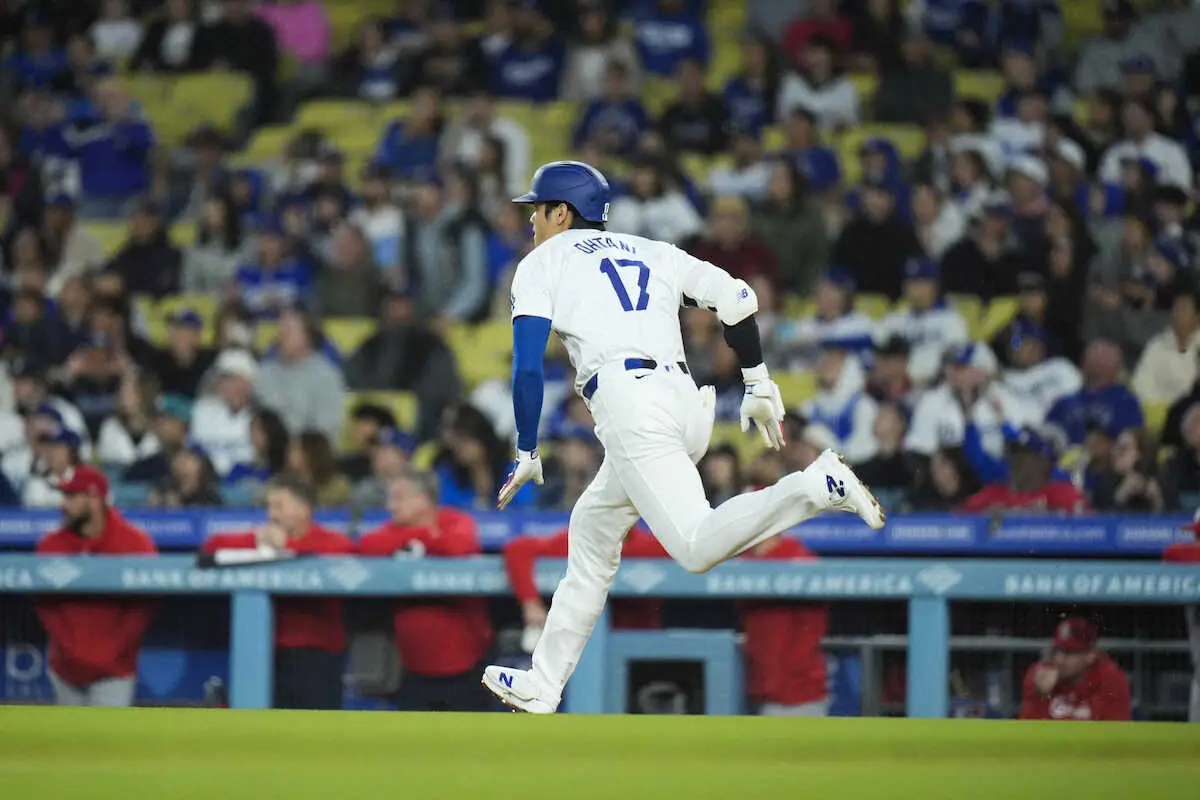 【画像・写真】大谷翔平　好相性の右腕から第1打席で安打を放ち、2戦ぶりの安打　打球速度183.3キロはメジャー3位