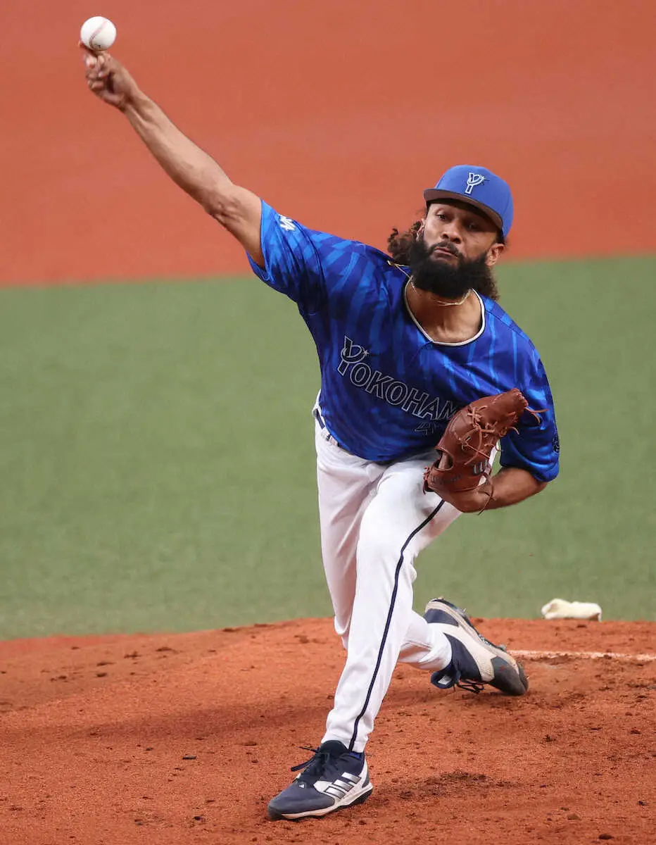 【画像・写真】DeNA新助っ人右腕ジャクソン　王者トラ斬り6回87球1失点で来日初勝利の権利　ハマのアンドレ吠えた