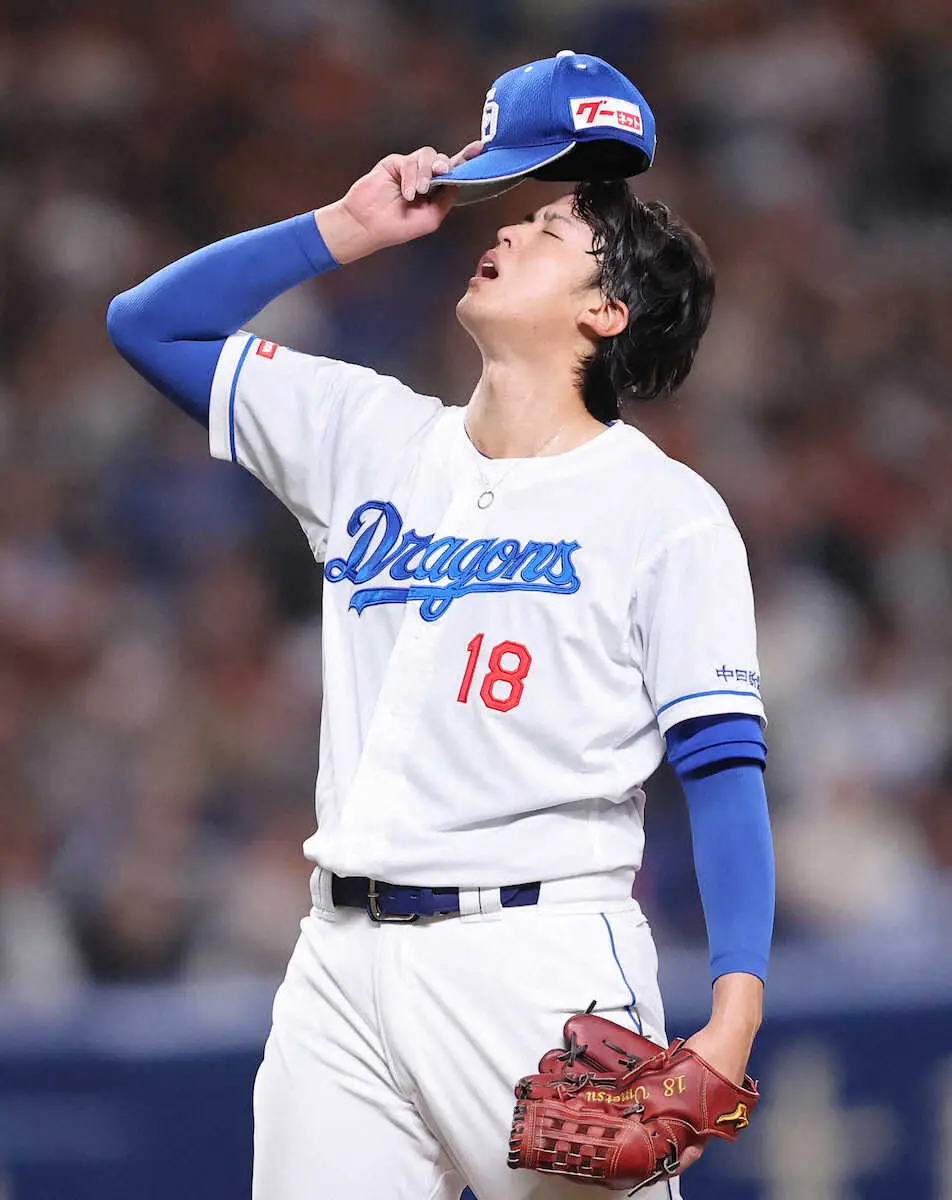 【画像・写真】中日　巨人に3連勝ならず　梅津6回2失点も…打線は巨人・菅野の前に沈黙　中田連続試合安打も止まる