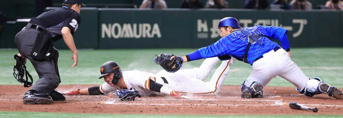 【画像・写真】巨人　坂本が気迫の同点ヘッスラ生還！ハツラツ「サカチョー」長野は美技＆今季初安打　浅野が勝ち越し犠飛