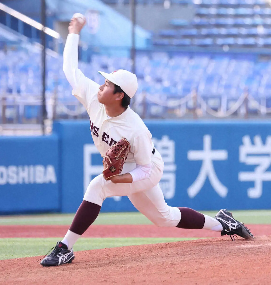 【画像・写真】早大・安田虎汰郎が17年ぶり快挙「幸せ」　早大1年では07年斎藤佑樹以来の春季L開幕戦初登板初勝利