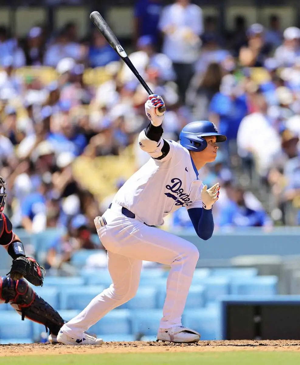 【画像・写真】大谷翔平が2試合連続＆今季10度目マルチ安打　第3打席も右前打