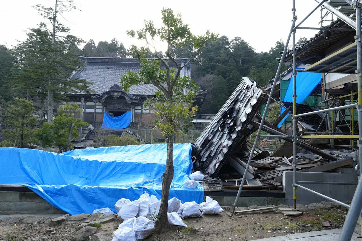 【画像・写真】＜能登半島地震関連＞震災から3カ月以上が経過した門前町の大本山総持寺祖院（7日、輪島市門前町）＜撮影・高橋雄二＞