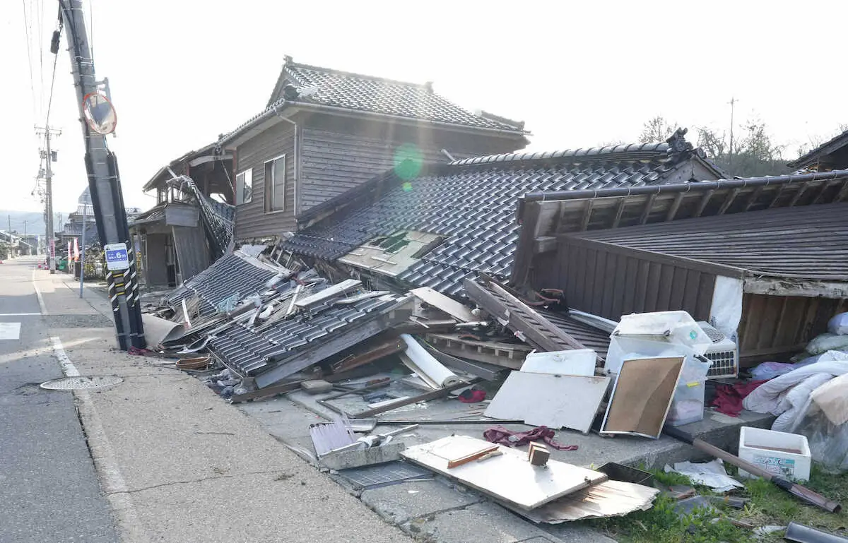 【画像・写真】＜能登半島地震関連＞震災で被害を受けた輪島市門前町（7日、輪島市門前町）＜撮影・高橋雄二＞