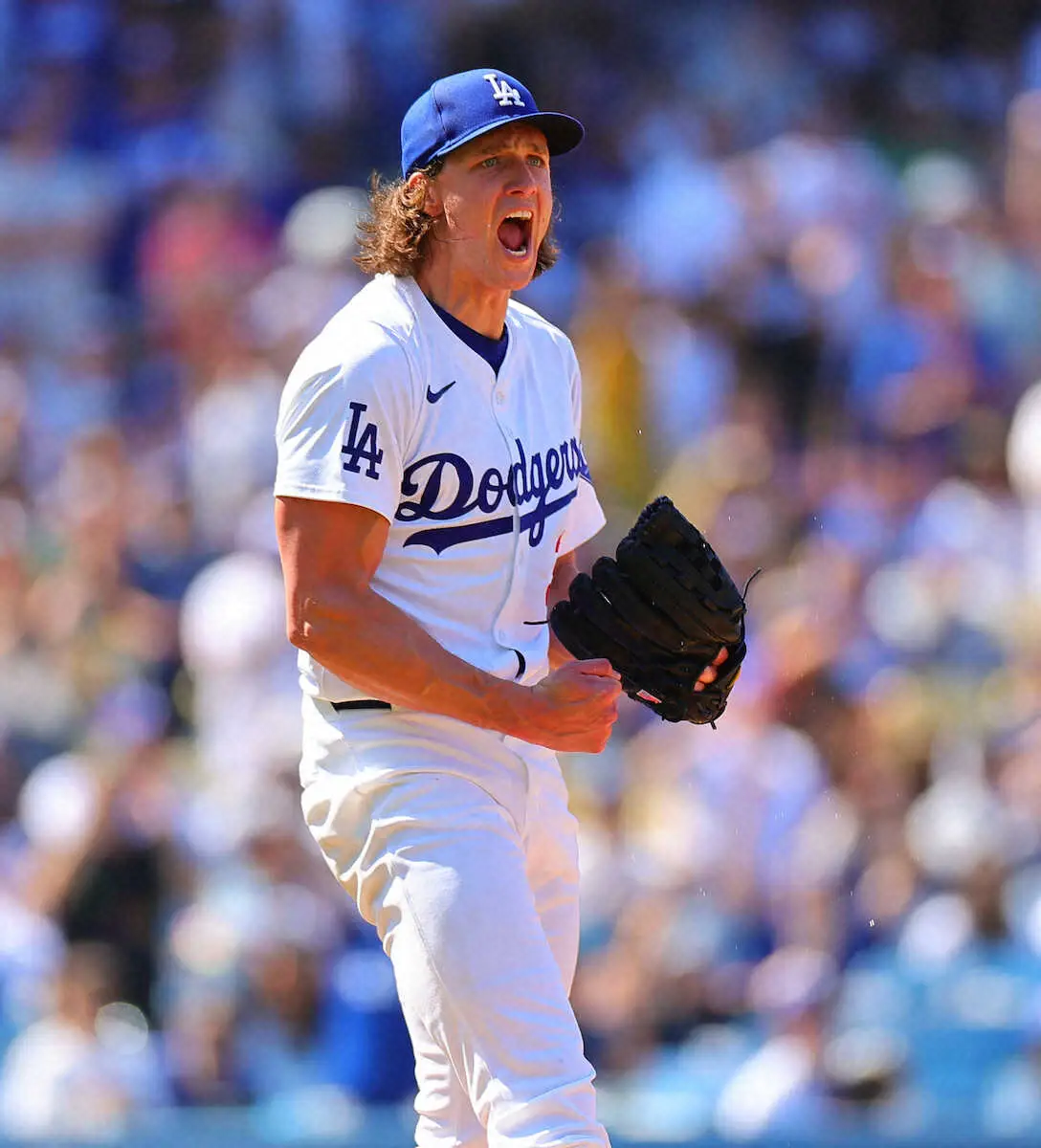 【画像・写真】ドジャース・グラスノー　4勝目！援護弾に「サンキュー、ショウヘイ」