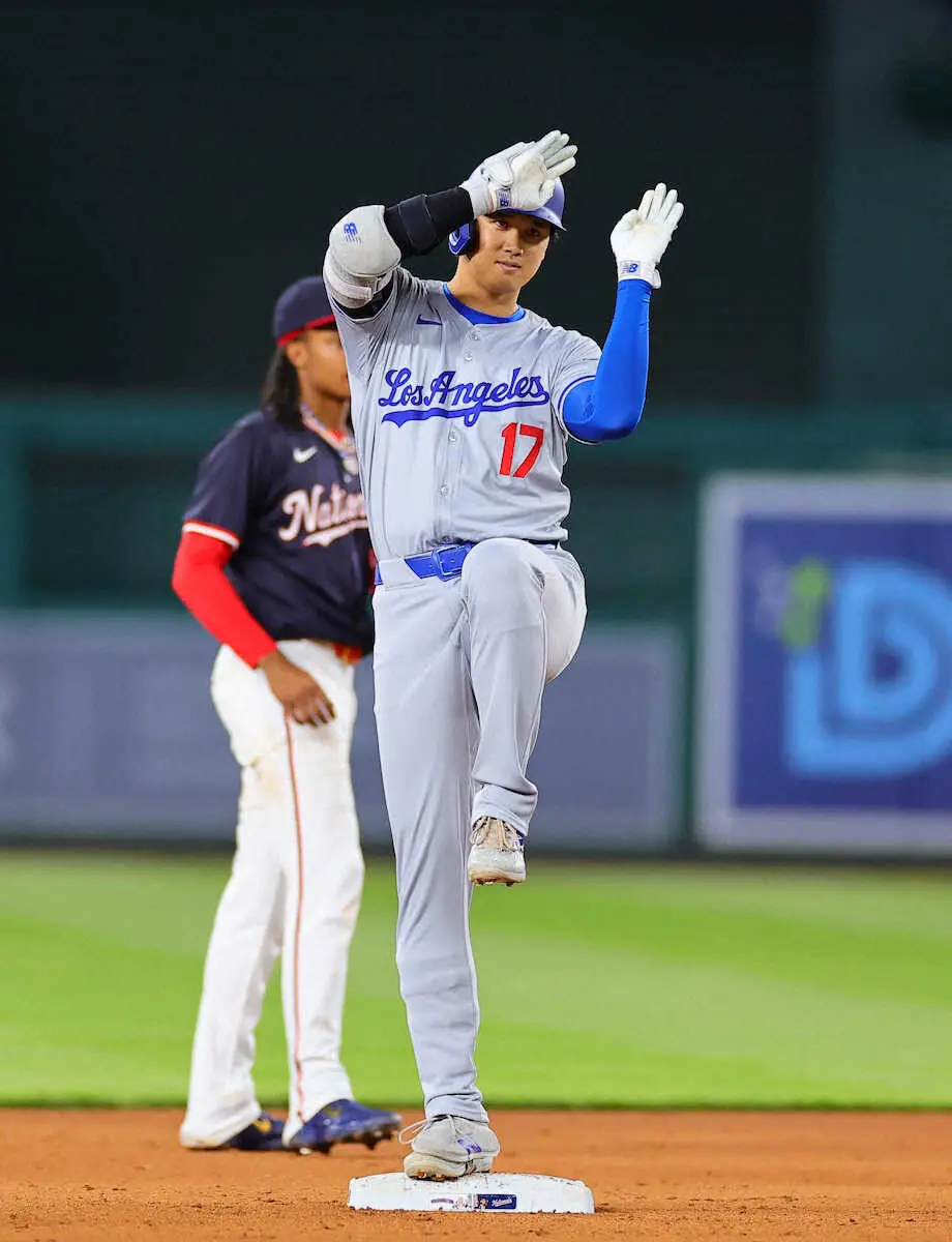 【画像・写真】ドジャース・大谷　初の二塁打3本！同行していない夫人には「寂しいと言わせたい」とラブコール